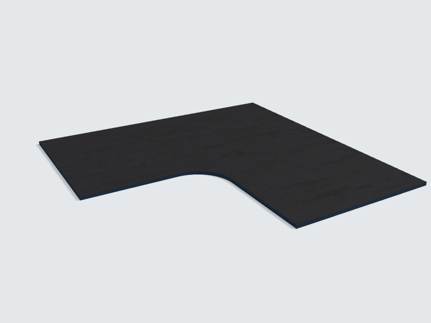 Ecktischplatte Basalt