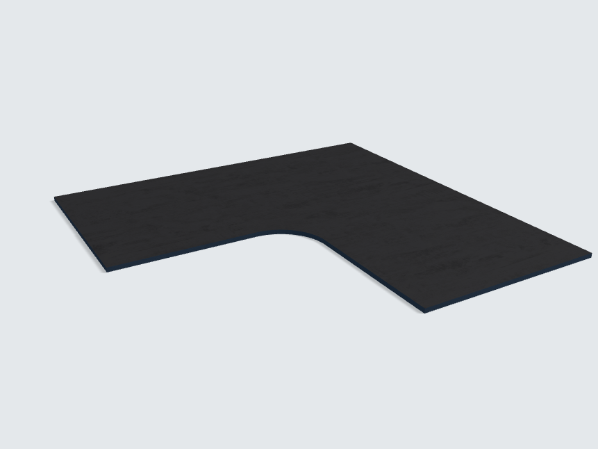 Ecktischplatte Basalt