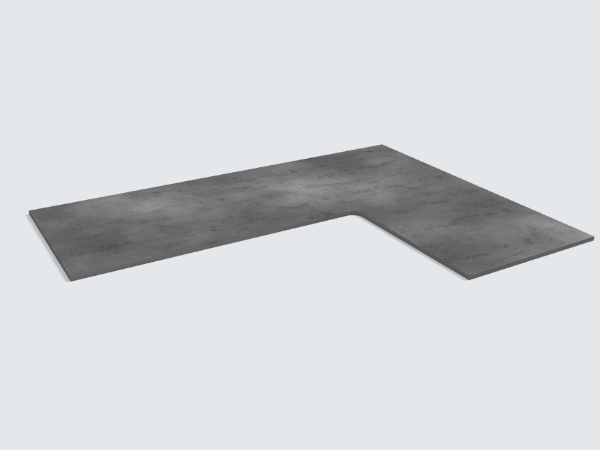 Ecktischplatte Beton Schiefergrau