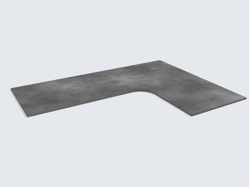 Ecktischplatte Beton Schiefergrau