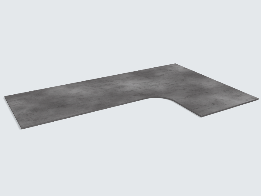 Ecktischplatte Beton Schiefergrau