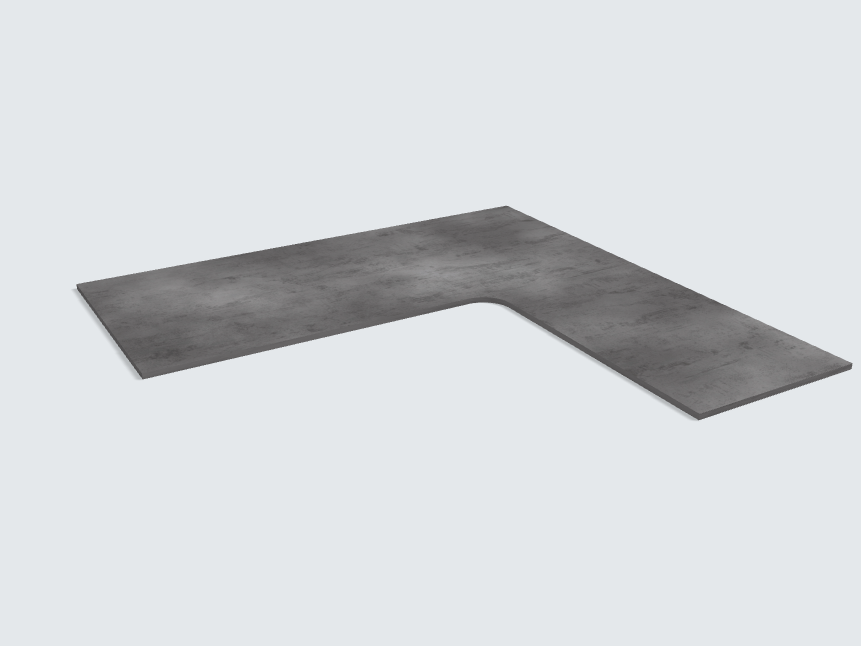 Ecktischplatte Beton Schiefergrau