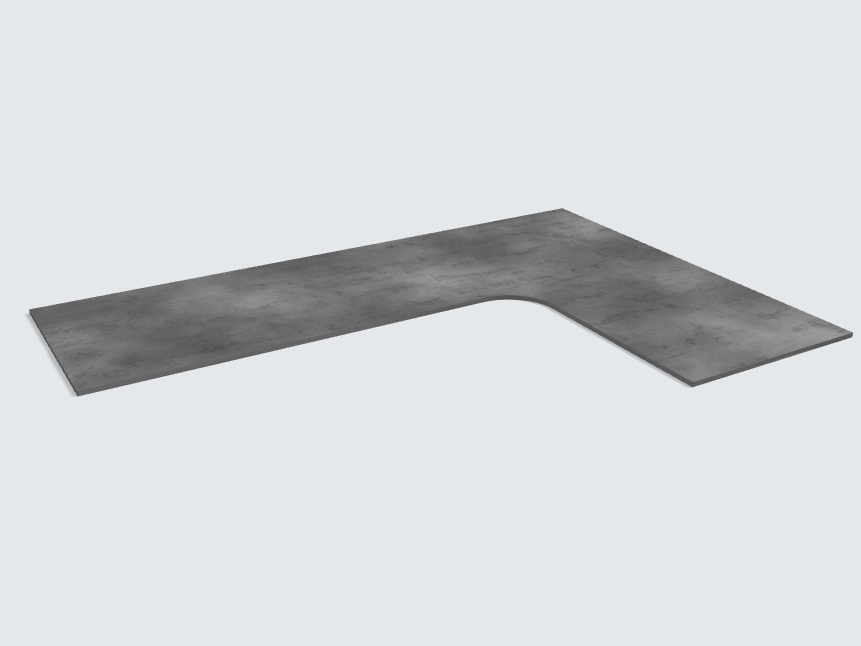 Ecktischplatte Beton Schiefergrau