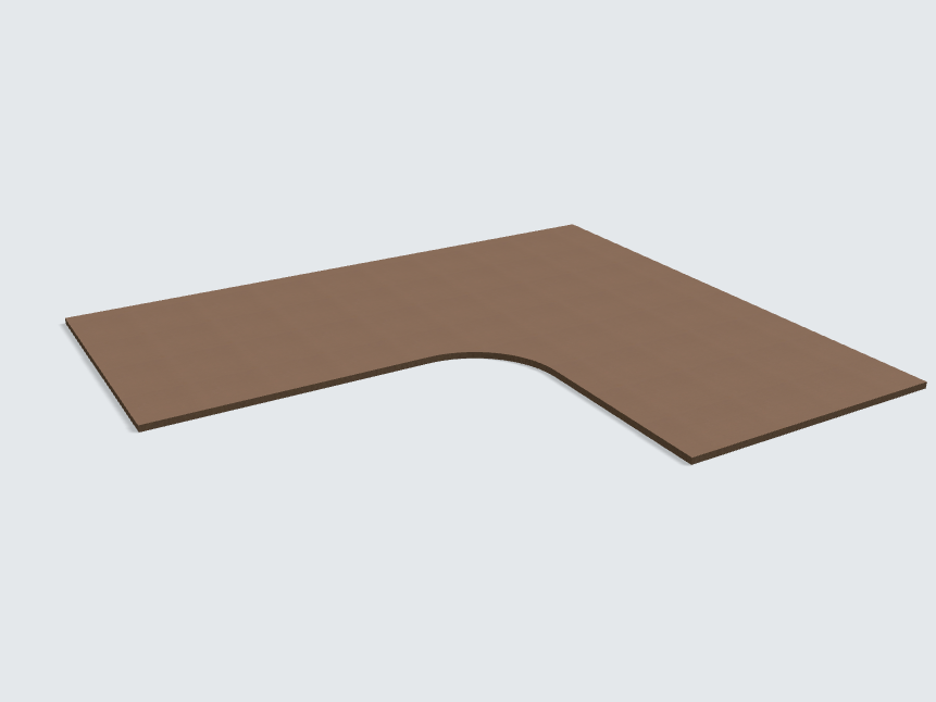 Ecktischplatte Brushed Bronce