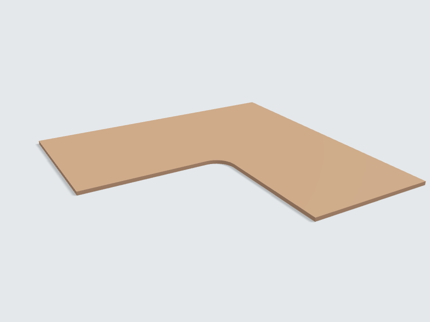 Ecktischplatte Caramelbeige