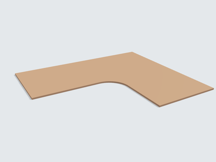 Ecktischplatte Caramelbeige