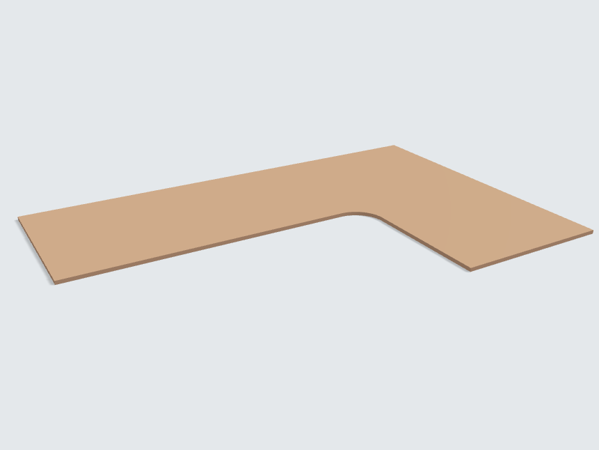 Ecktischplatte Caramelbeige