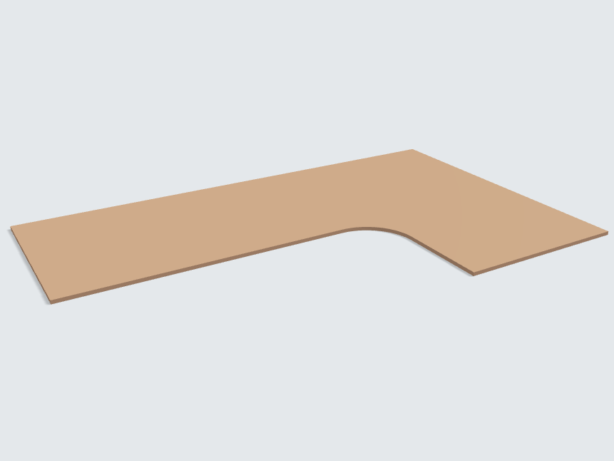 Ecktischplatte Caramelbeige