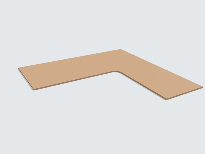 Ecktischplatte Caramelbeige
