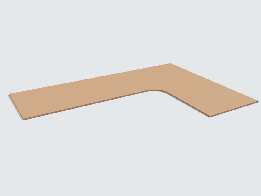 Ecktischplatte Caramelbeige