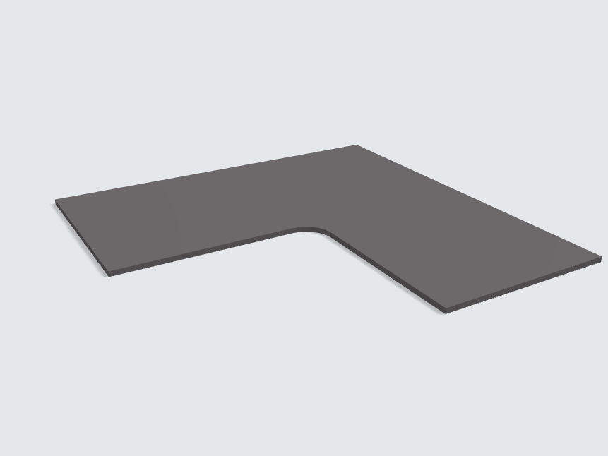 Ecktischplatte Grau Matt Silktouch