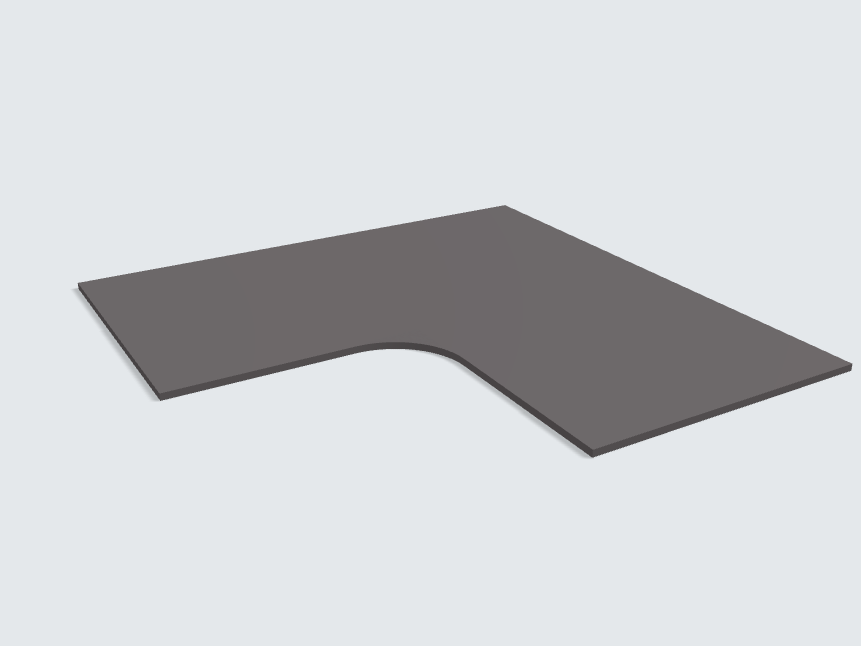Ecktischplatte Grau Matt Silktouch