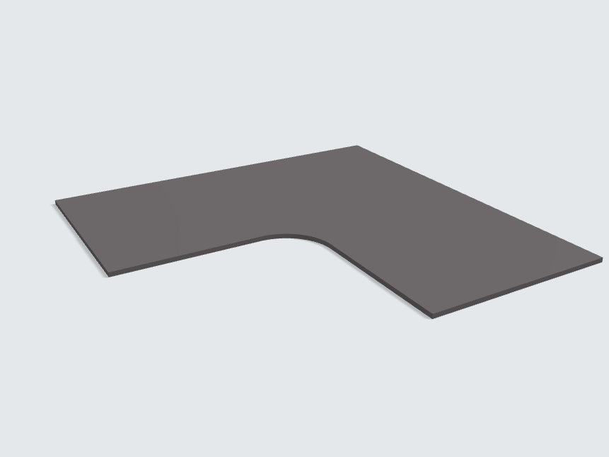 Ecktischplatte Grau Matt Silktouch