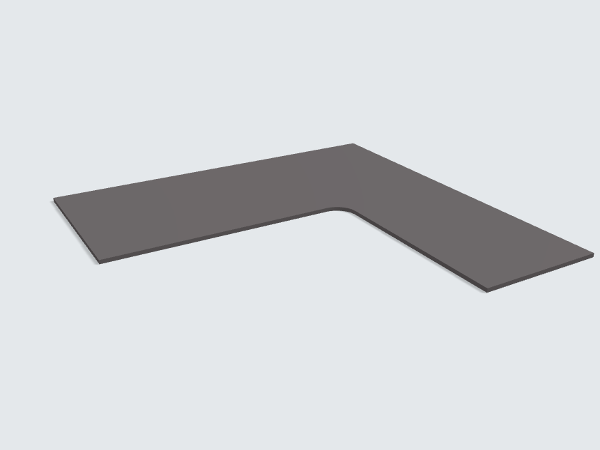 Ecktischplatte Grau Matt Silktouch