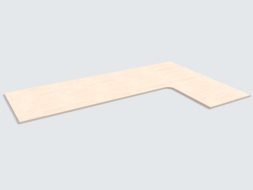 Ecktischplatte Keramik Beige