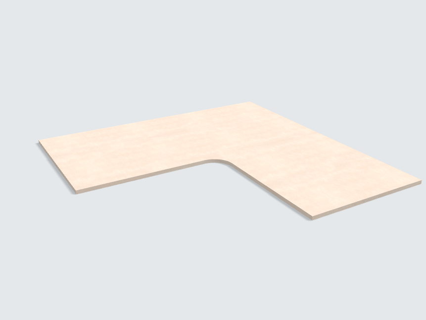 Ecktischplatte Keramik Beige