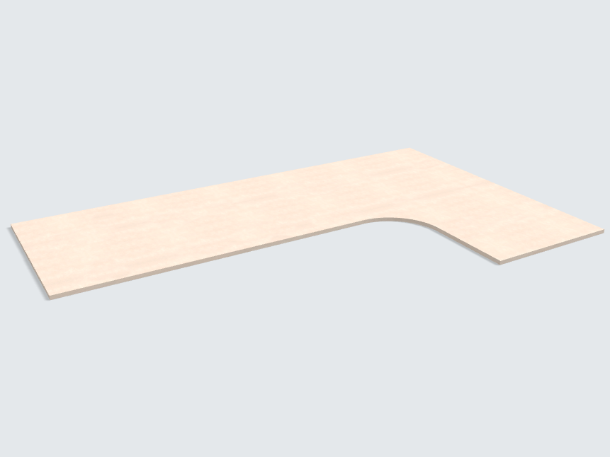 Ecktischplatte Keramik Beige