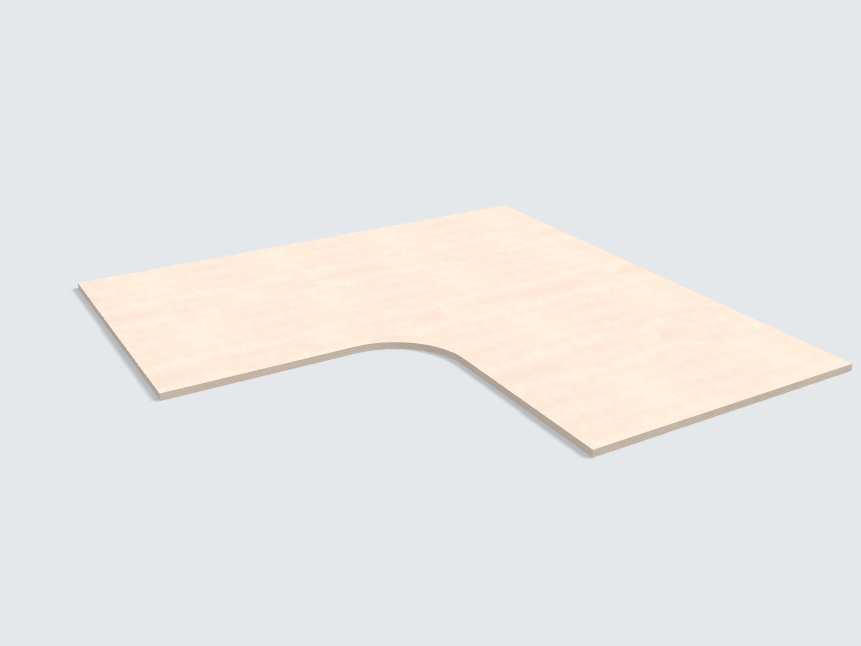 Ecktischplatte Keramik Beige