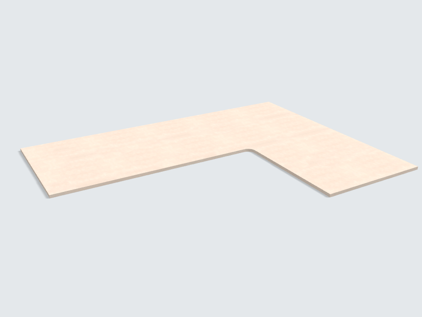Ecktischplatte Keramik Beige