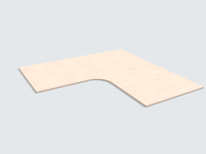 Ecktischplatte Keramik Beige
