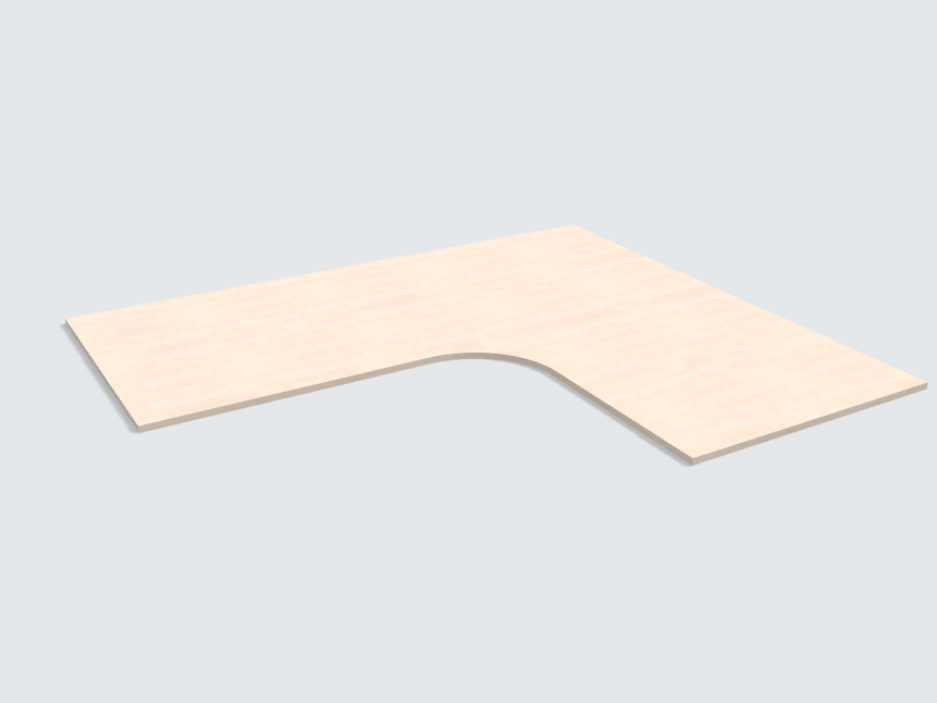 Ecktischplatte Keramik Beige
