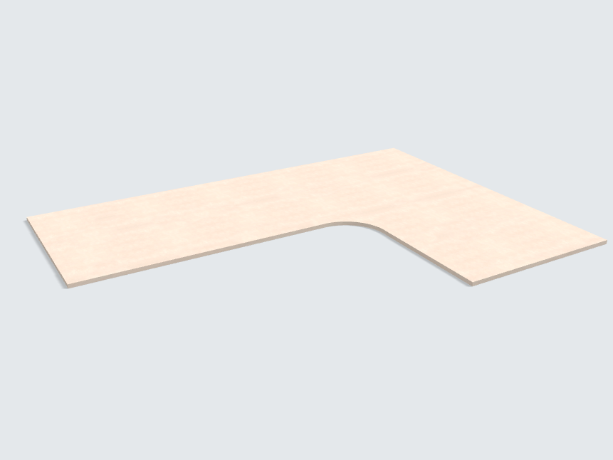 Ecktischplatte Keramik Beige