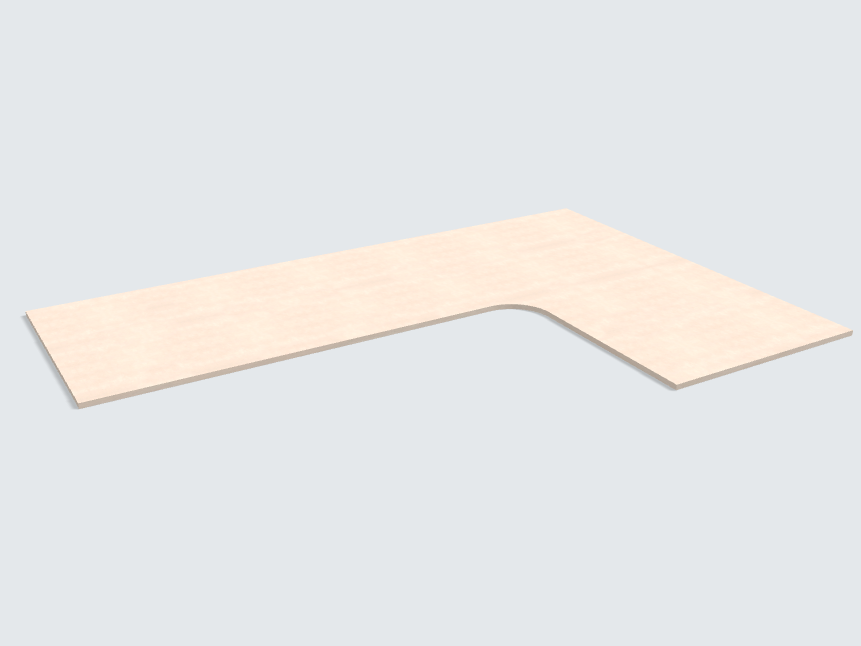 Ecktischplatte Keramik Beige