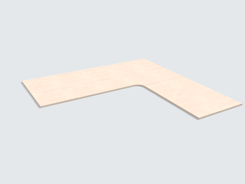 Ecktischplatte Keramik Beige