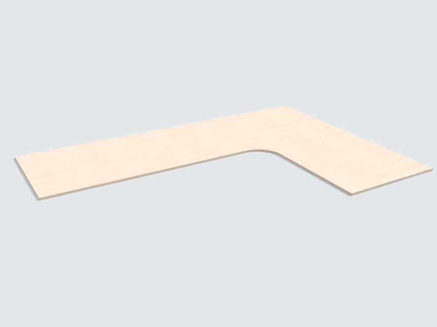 Ecktischplatte Keramik Beige
