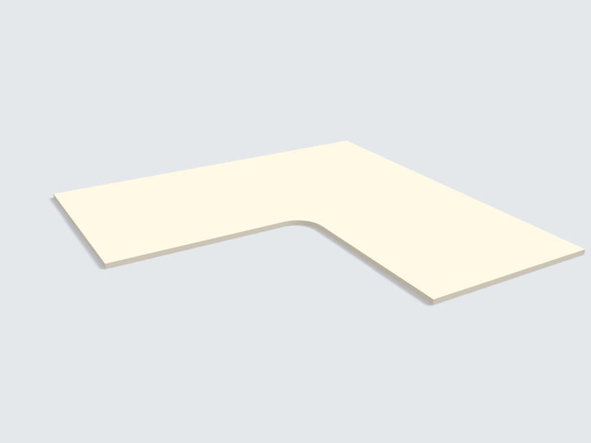 Ecktischplatte Leinen Beige Silktouch
