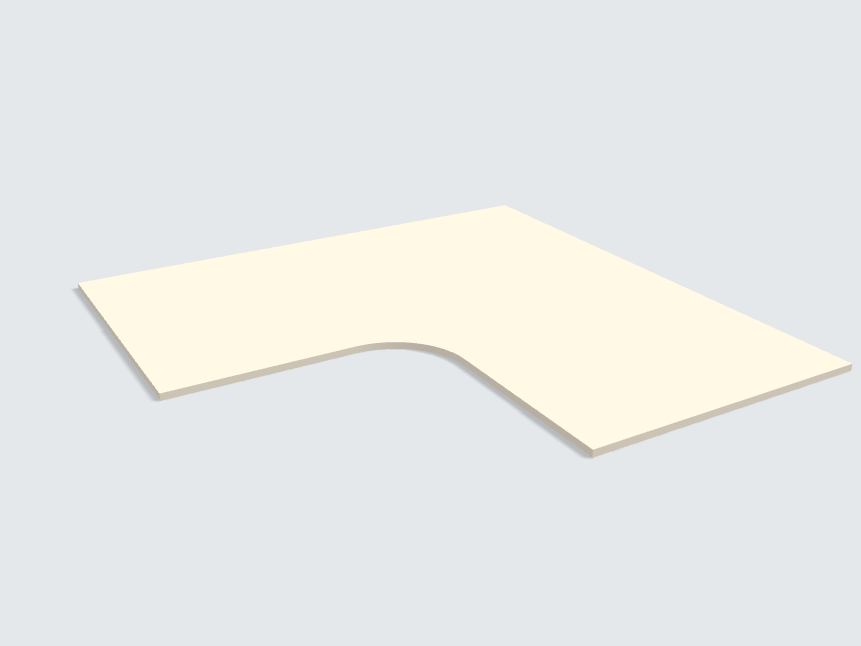 Ecktischplatte Leinen Beige Silktouch