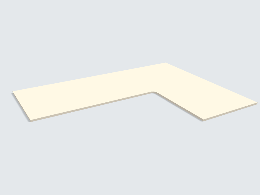 Ecktischplatte Leinen Beige Silktouch