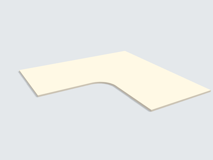 Ecktischplatte Leinen Beige Silktouch