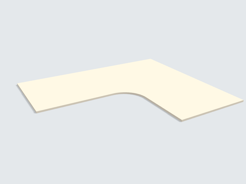 Ecktischplatte Leinen Beige Silktouch