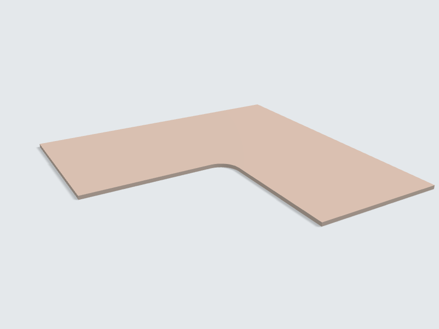 Ecktischplatte Mandelbeige