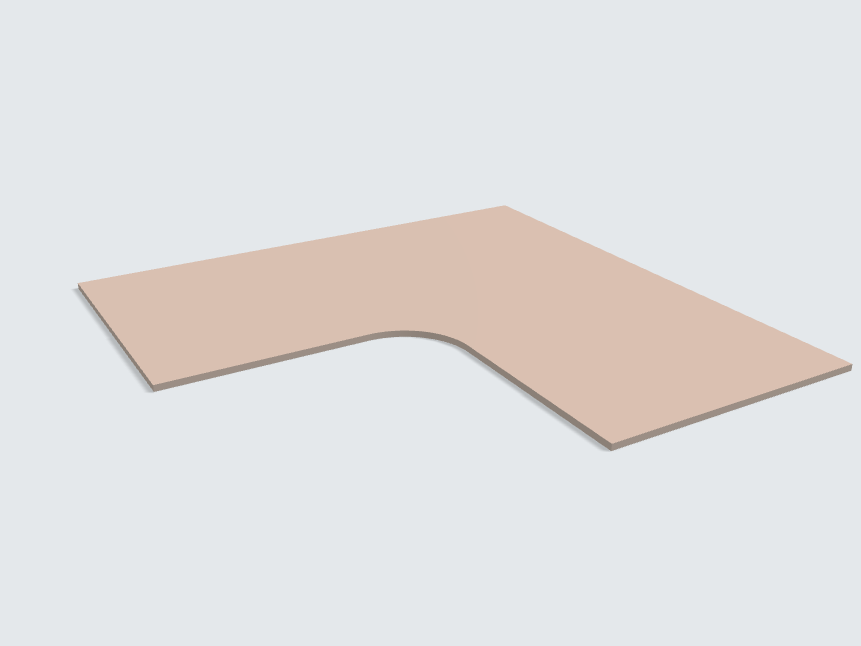 Ecktischplatte Mandelbeige