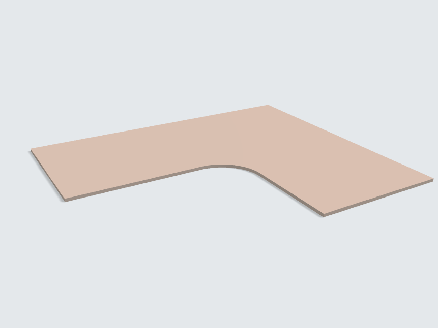 Ecktischplatte Mandelbeige