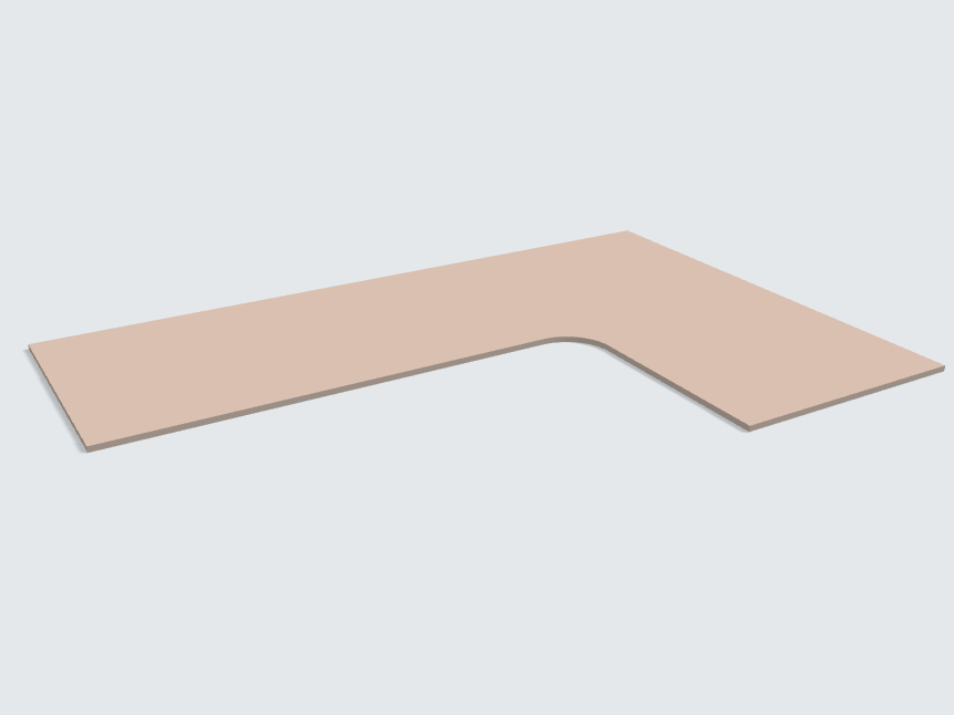 Ecktischplatte Mandelbeige