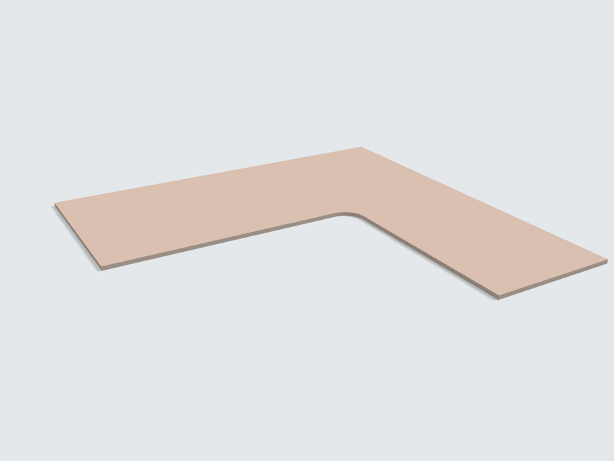 Ecktischplatte Mandelbeige