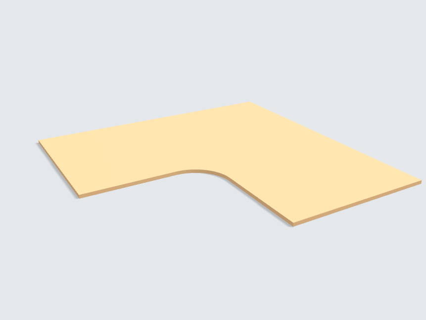 Ecktischplatte Sandgelb