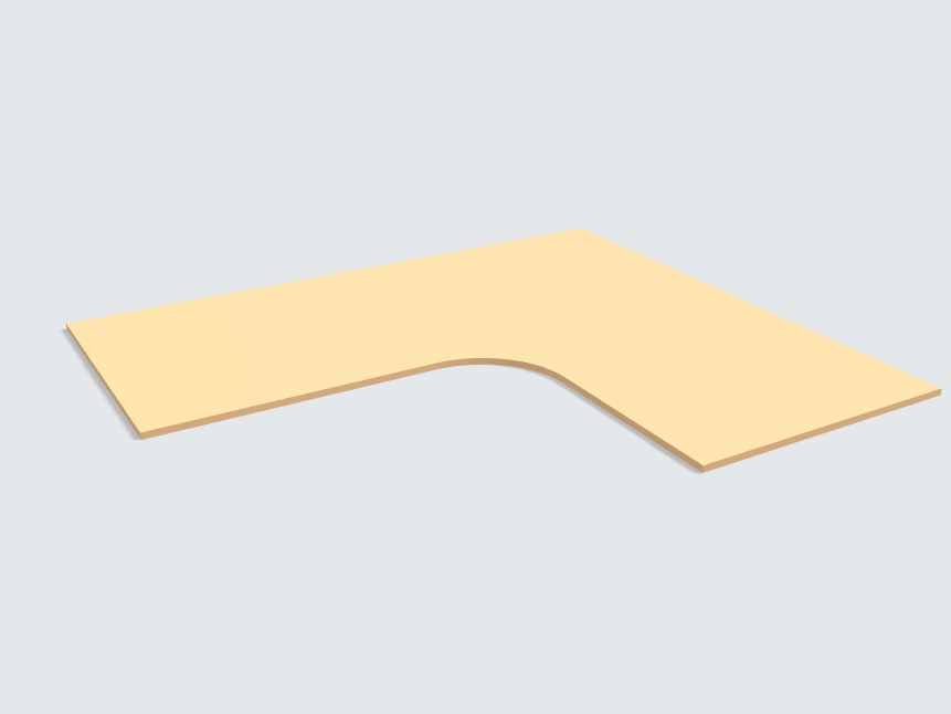 Ecktischplatte Sandgelb