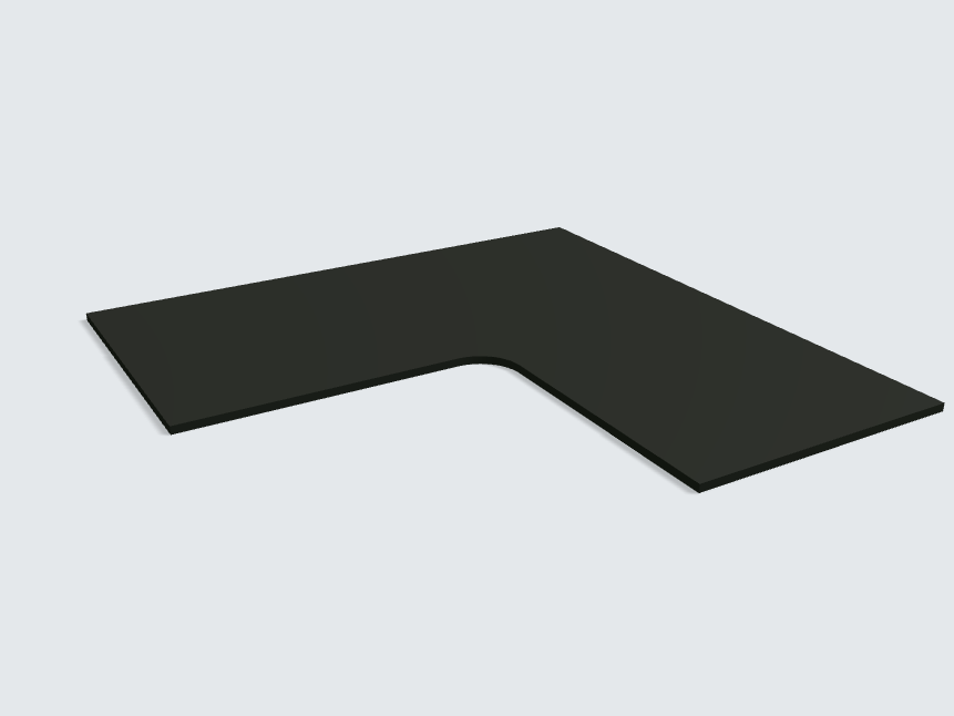Ecktischplatte Schwarz Matt Silktouch