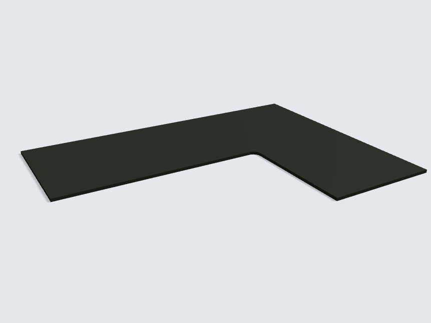 Ecktischplatte Schwarz Matt Silktouch