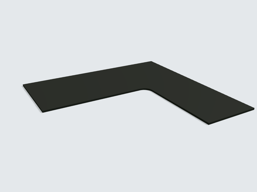 Ecktischplatte Schwarz Matt Silktouch