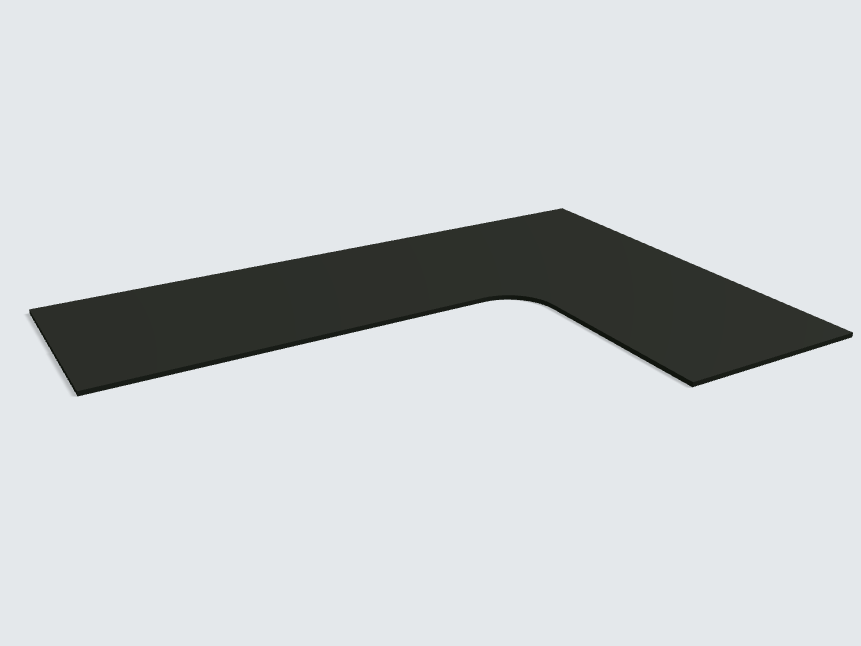 Ecktischplatte Schwarz Matt Silktouch