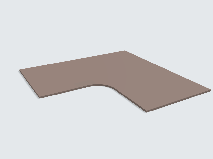 Ecktischplatte Taupe