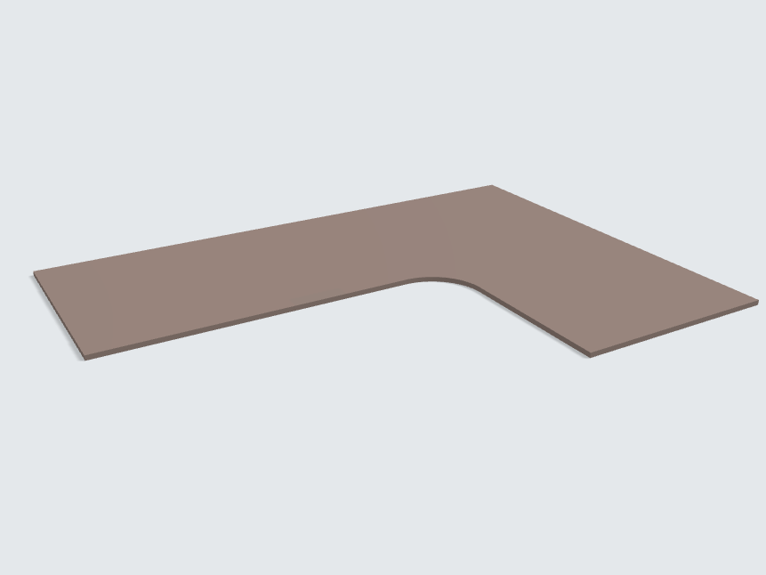 Ecktischplatte Taupe