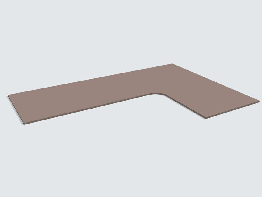Ecktischplatte Taupe