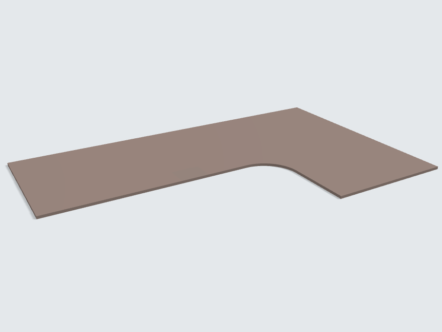 Ecktischplatte Taupe
