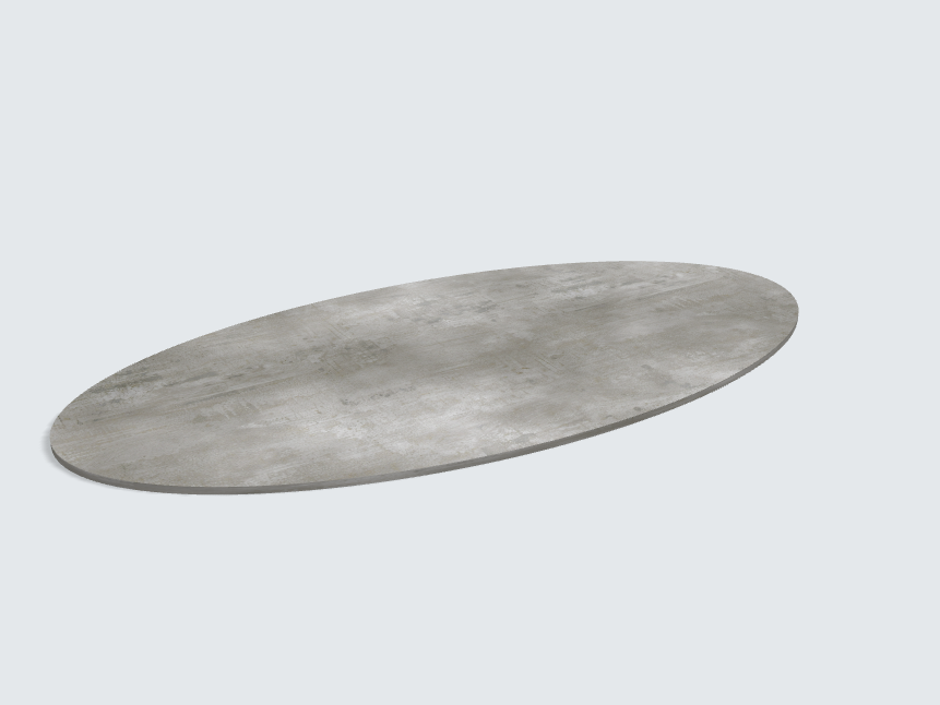Tischplatte oval / kreisförmig 44375 DP Beton Art Perlgrau
